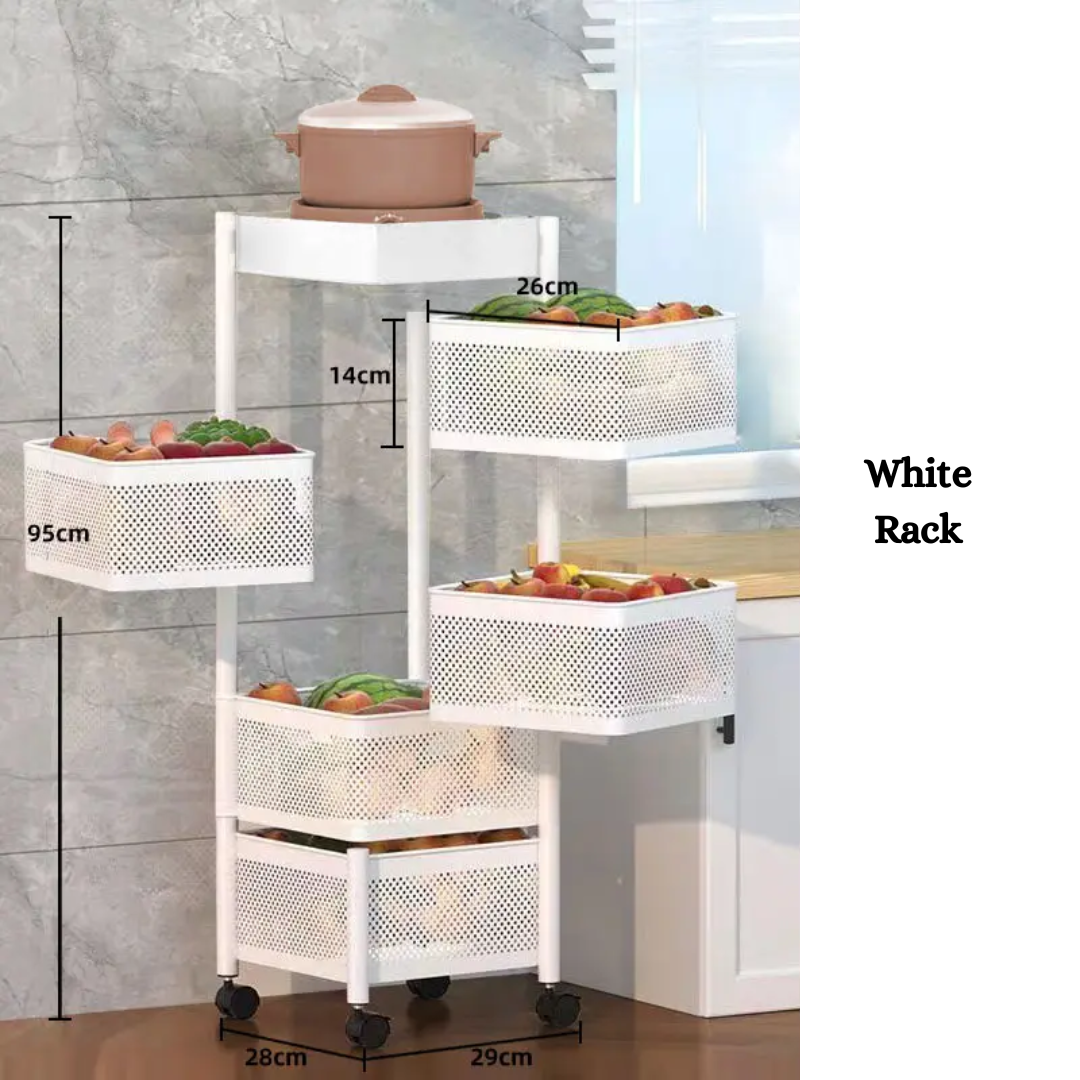 5 Tier 360 Degree Rotating square Shelf