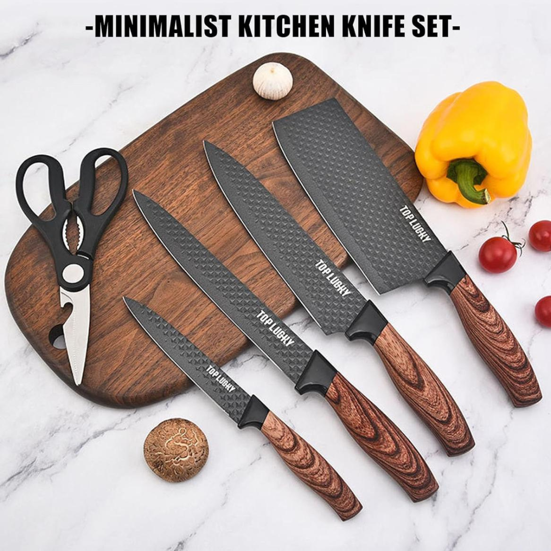6pcs Kitchen Knife Set (Black)