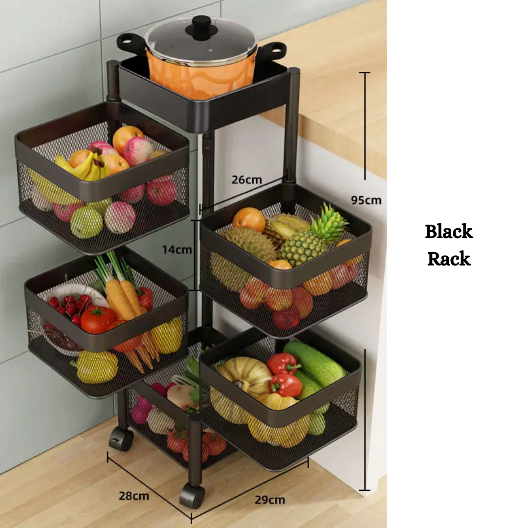 5 Tier 360 Degree Rotating square Shelf
