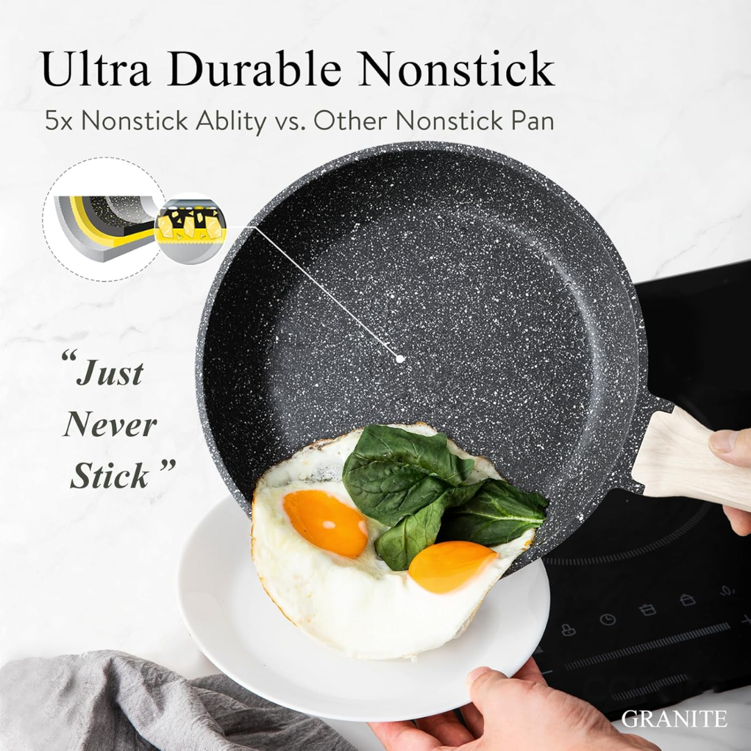 21pcs Black Granite Cookware set