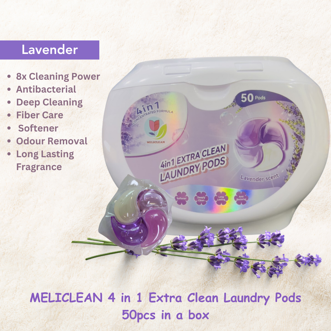 Meliclean 4 in 1 Lavender Laundry Detergent Pod