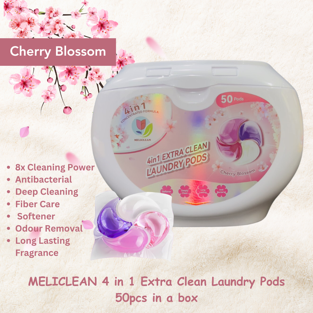 Meliclean 4 in 1 Cherry Blossom Laundry Detergent Pod