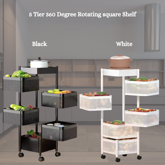 5 Tier 360 Degree Rotating square Shelf