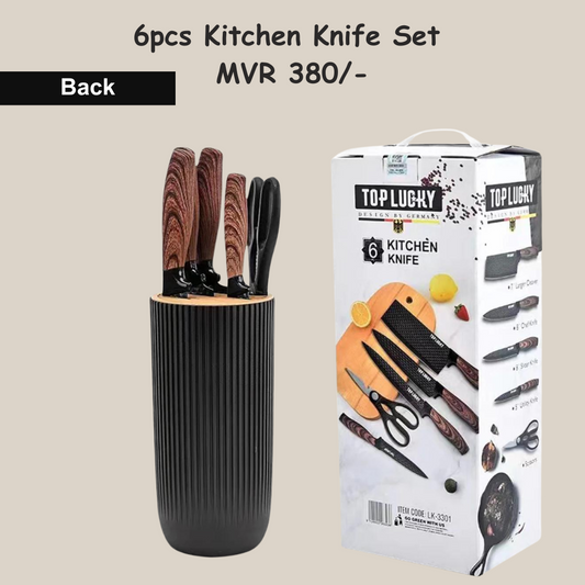 6pcs Kitchen Knife Set (Black)